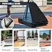 TIANTIANDIGITAL Portable Basketball Stand, Basketball System, 8-10 Feet Height Adjustable, LED Basketball Stand Light, Colorful Lights, Suitable for Outdoor Play at Night, Gray