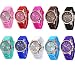 CdyBox Women Men Kids Silicone Band Analog Quartz Casual Watches Jelly Color Unisex Bracelet (10 Pack)