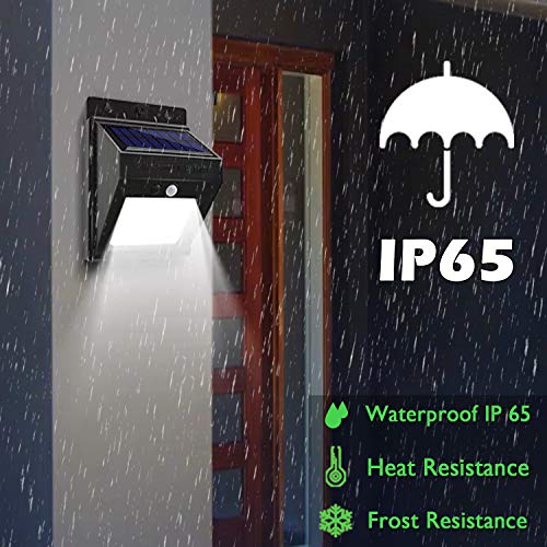 OHMU Solar Lights Outdoor, [64 LED/3 Working Modes] Solar Security Lights Motion Sensor Wireless IP 65 Waterproof Outdoor Lights for Garden Fence Patio Garage (6 Packs)