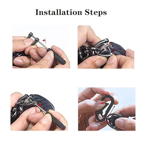 Rtqtywi Car Keychain For Men And Women, Heavy Duty Zinc Alloy Universal Keychain,360 Degree Rotatable With Anti-Lost D-Ring And 1 Screwdriver - Bright Silver #TOP6