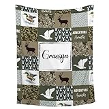 Buyyet Personalized Camo Wild Duck Deer Blanket with Name, Customized Hunting Adventure Await Blanket for Infant Toddler, Soft Baby Newborn Registry Gift, Room Decor 30''x 40''