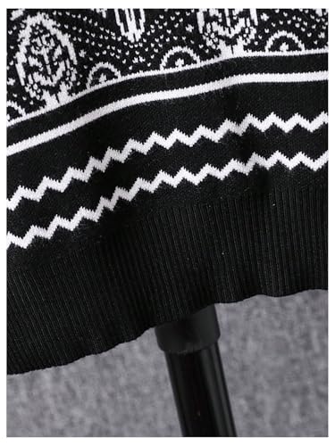 WDIRARA Boy's Long Sleeve Paisley Print Sweater Crew Neck Cozy Knitted Pullover Top4