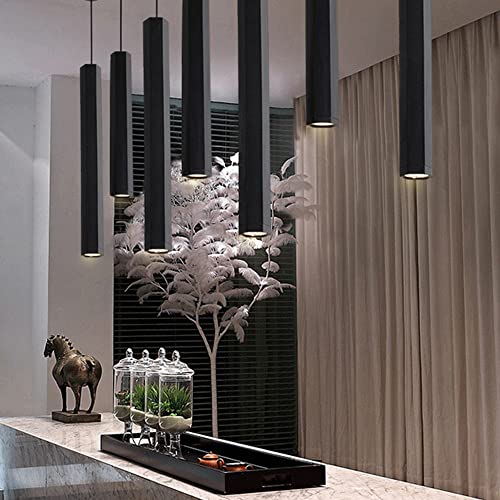 Lámpara colgante de cilindro para mesita de noche con luz LED integrada 4