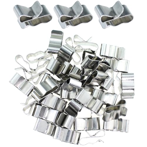 Bxian 50PCS 22.5mm 304 Stainless Steel Clip Trailer Cable Clamp Metal Cable Clamp Harness Clamp Solar Panel Clamp for Kayaks Fishing Boat Trailers