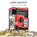 ATM Piggy Bank for Boys Girls, Vcertcpl Mini ATM Coin Bank Money Saving Box with Password, Kids Safe Money Jar for Adults with Auto Grab Bill Slot, Great Gift Toy Bank for Kids (Red+Black)