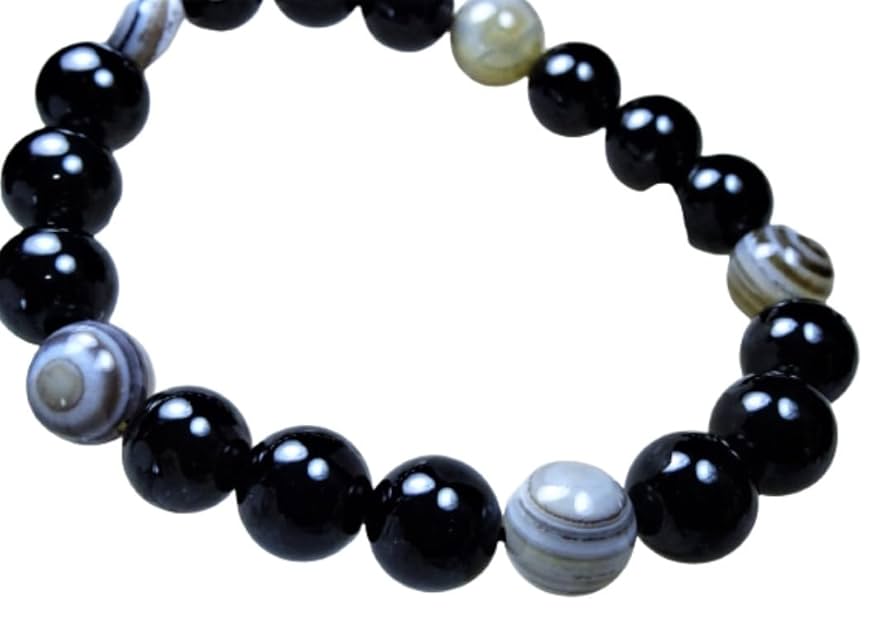 不安を払拭し力を引き出すお守り/ パワーストーンブレスレット/モリオン・天眼石 深奥なる黒と眼の神秘/モリオン・天眼石(チベットメノウ