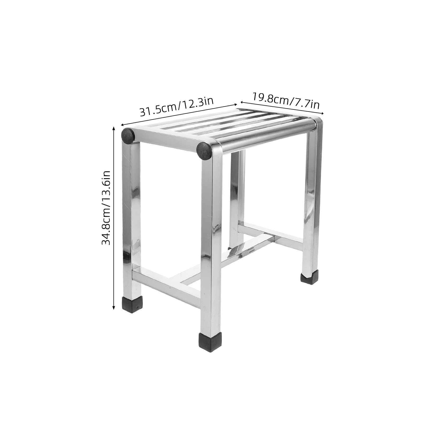 Healvian Taburete de Ducha Silla para Ducha de Acero Inoxidable, Plata, para Hogar y Balcón, para Adultos y Personas Mayores