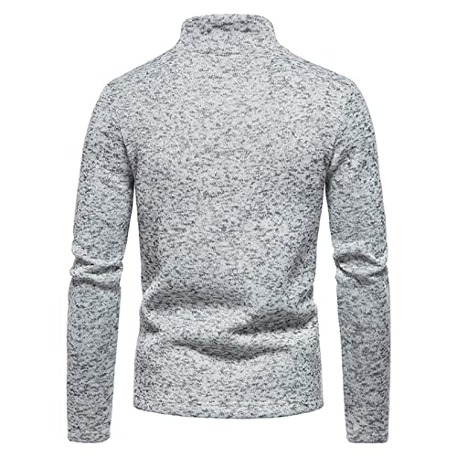 Men's Zip Collar Basic Shirts Sweater Long Sleeve Thermal Solid Shirts Casual Turtleneck Workout Pullover Top3