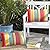 Pyonic Lumbar Outdoor Waterproof Throw Pillow Covers Set of 2 Rectangle Pillow Covers Decorative Patio Pillows for Patio Tent Garden Beach,12x20 Inches,Color Stripe(Red)
