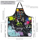 MBMSO Painting Artist Apron with Pockets Artist Painter Gifts Art Lover Gift for Art Teacher Student Painter Apron Waterproof (Pour Your ART Out Apron)