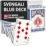 Ted's Sterling Magic Precision Blue Rider Back Bicycle Svengali Deck with Instructions for 100+ Tricks (9 of Diamonds)