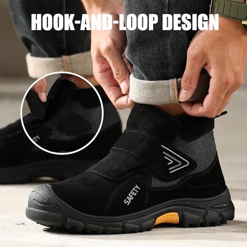 Image of GLANOUDUN Steel Toe Work Shoes for Men Spark Resistant Welding Shoes