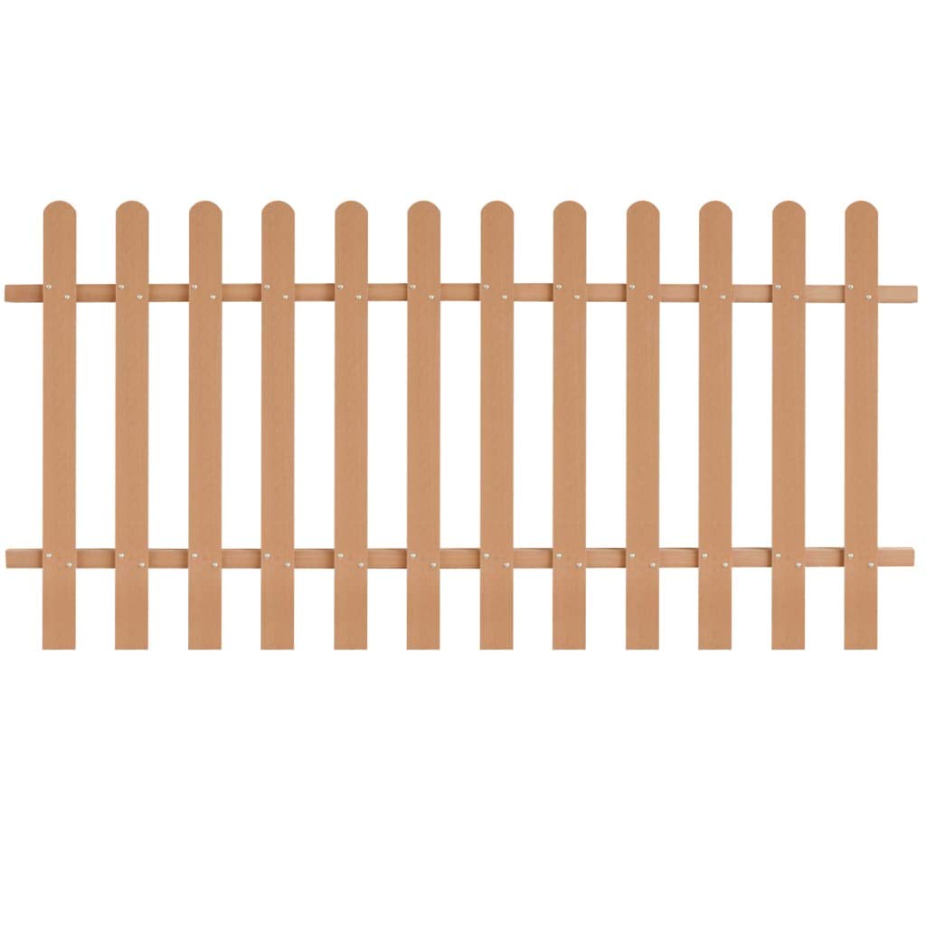 Lattenzaun WPC 200x100 cm Holz-Kunststoff-Verbundwerk, 12 Latten, 9 cm Abstand, braun, für Garten, Terrasse, Sichtschutz und Einzäunung, robuste Abgrenzung und Windschutz