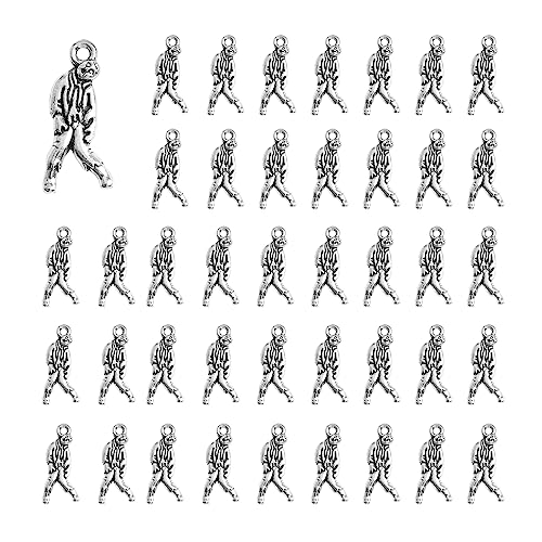 Lot de breloques zombie tibétaines argent vieilli 12x25mm pour pendentif horreur et DIY