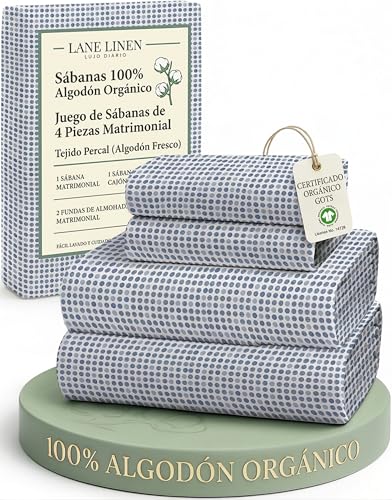La Mejor Recopilación de Sabanas de algodon matrimonial , listamos los 10 mejores. 43 LANE LINEN Sábanas de Algodón Matrimonial — Juego de 4 Piezas con 100% Algodón Orgánico, Calidad de Hotel con Bolsillo Profundo — Transpirables, Resistentes y Ultra Suaves...