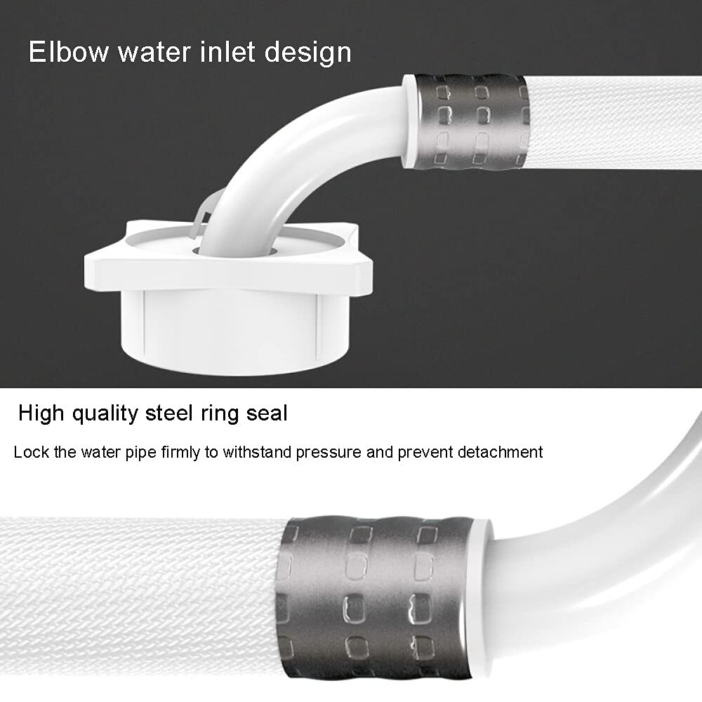 Tubo de extensión de tubería de Entrada de la Lavadora, Manguera de Entrada de Agua Universal para Lavadora, Tubo de Manguera de PVC Tubo de Agua fría Tubería de Entrada Manguera Blanca 5m-10m