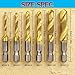 6 Pcs Drill Tap Set | Titanium Plated Combination Taps Drill Bit Set | M3 M4 M5 M6 M8 M10 Hex Shank HSS Screw Thread | Metric Compound Tap Drill Bits|Soft Metal Drilling Deburring & Countersinking