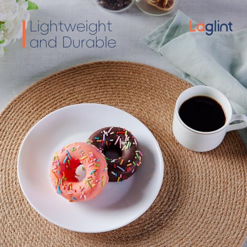 Miniatura 8 de Laglint 19cm Platos De Postre Blanco, Vidrio Opalino Juego De Plato Cocina 6 Piezas, Platos De Ensalada, Plato Redondo Pequeño, Aptos Para Lavavajillas Y Microondas Para Fruta, Pasta, Snacks