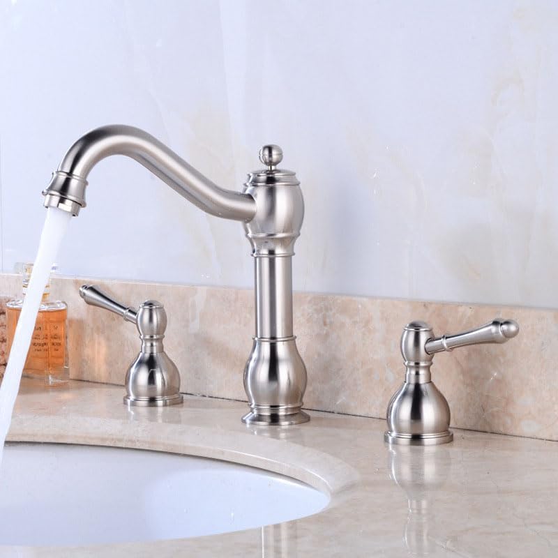 Robinet de lavabo cascade en laiton brossé haut de gamme à 3 trous par MOCHAMIK