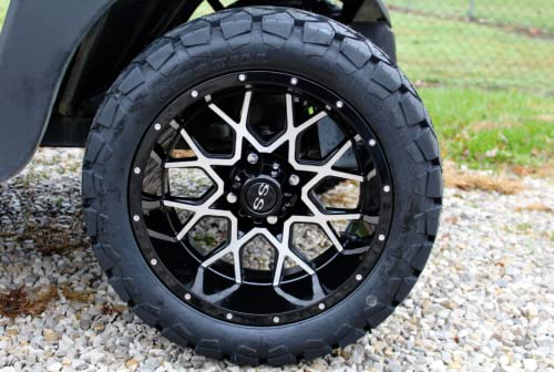 Huskey Parts Company 174373591496-1 14 Inch Machined Fusion Golf Cart Wheels/Tires 22X10-14 All Terrain/Street Use, Compatable With Ezgo/Club Car/Ymh, Quiet And Smooth Ride thumb #2