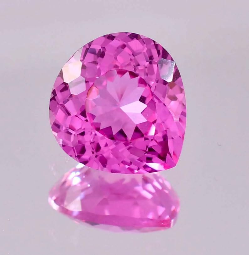 Saphir rose naturel cœur 13mm, idée pour fabriquer un collier ou pendentif - 3