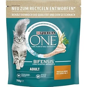 PURINA ONE Adult reich an Huhn Katzentrockenfutter 750g Beutel