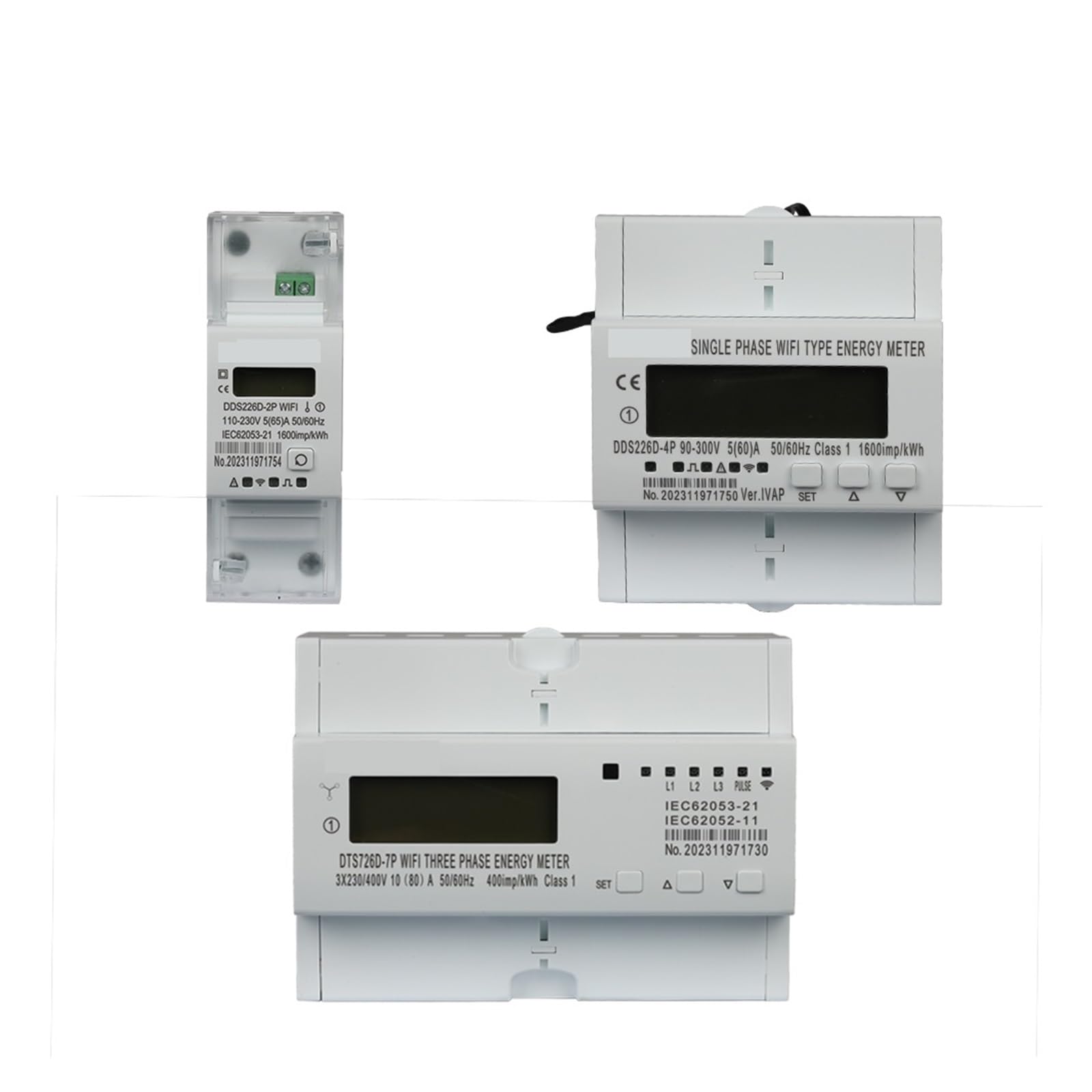 Licznik energii CNC na szynę DIN, inteligentny licznik kWh, licznik watów, Tuya, jednofazowy, 220 V, 50/60 Hz, 65 A leisurely(M)