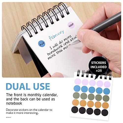 TOYANDONA Mini 2021 Desktop Kalender Opvouwbare Dubbele Coils Kalender Dagelijks Memo Schedule Planner Organizer voor… - Image 8
