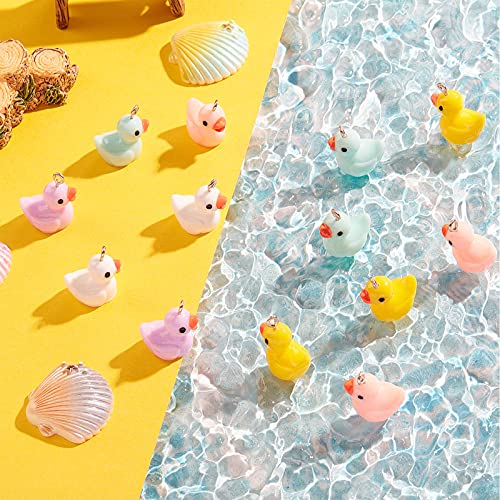 Hicarer 60 Pieces Duck Charms Small Duck Shape Pendants Colorful Resin Duck Charms Mini Resin Duck Jewelry Making Charms For Diy Jewelry Making Earring Necklace Keychains Making Decors, 5 Colors #TOP3