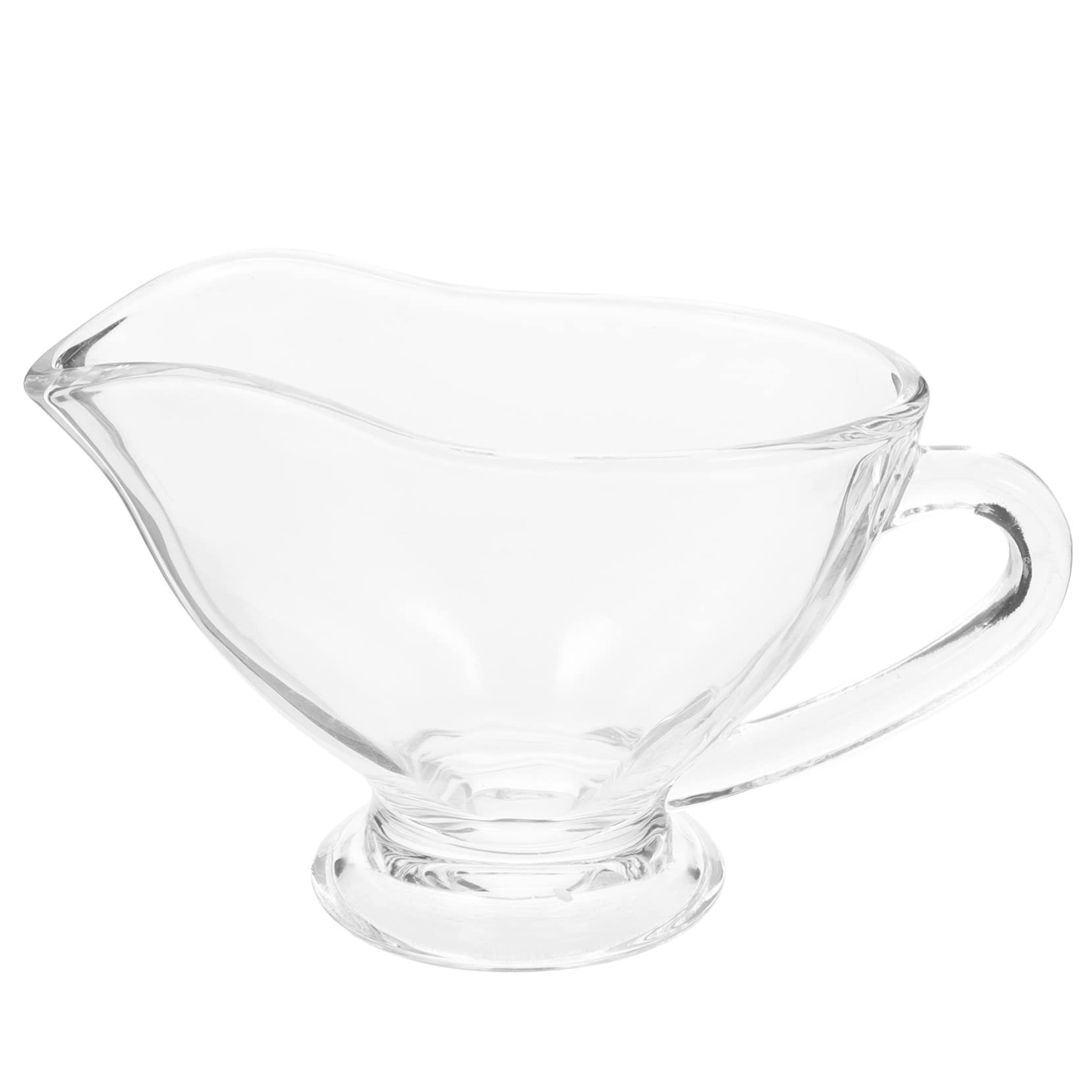 CIYODO Sauce Boat Creamer Pitcher Coffee Milk Gravy Jug Gravy Kettle with Handle Milk Gravy Boats Condiment Bowl Soy Sauce Bowls Condiments Gravy Bowl Dispenser Coffee Creamers Glass