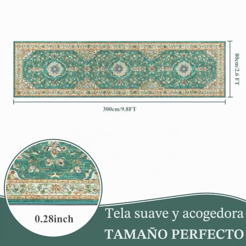 Alfombra pasillo verde para transformar tu cocina lavandería o sala de estar 3