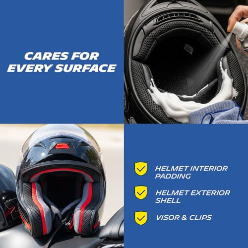 Image of Michelin Helmet Foam Cleaner Spray 150 ml | Anti-Bacterial & Anti Odor Foaming Formula | Safe on Skin, Hair, Visor & Padding | Deep Cleans Helmet Interior & Exterior