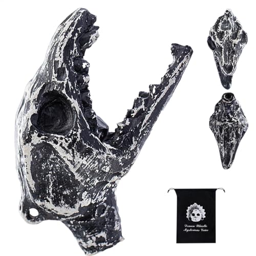 Silbato azteca aterrador de la muerte – Silbato de sonido único para Halloween, bromas, antiguas réplicas aztecas, silbato de gritos espeluznantes, coleccionable, ideal para eventos de terror, broma