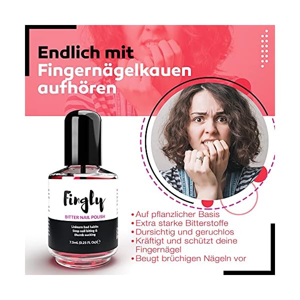FINGLY Nagellack gegen Nägelkauen - Auf natürliche Weise Fingernägel kauen stoppen und Daumenlutschen abgewöhnen, Nail… – Bild 3
