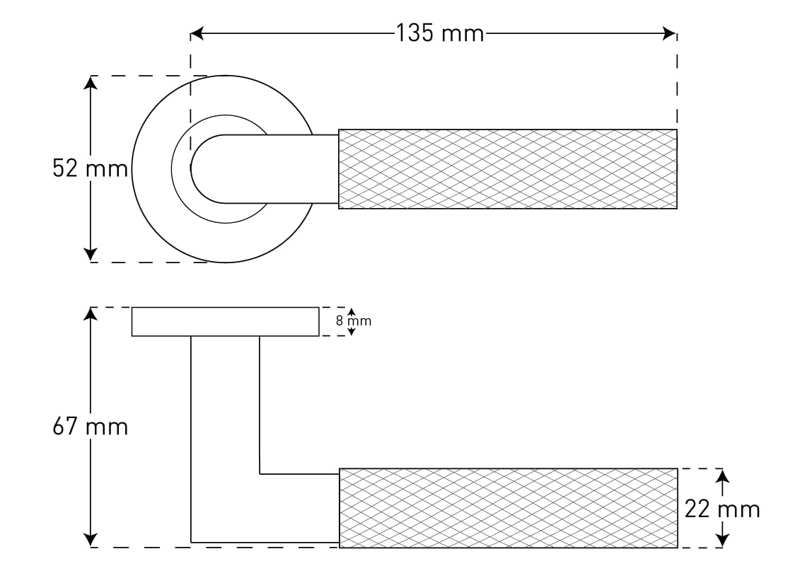 ERGO line BAUHAUS Poignée de porte d'intérieur, acier inoxydable, pour les portes de salle de bains, paire de poignées de porte sur rosaces rondes, garnitures de porte, poignée
