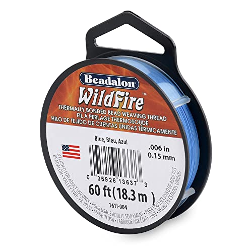 Hilo Beadalon Wildfire 0,15 mm azul para tejer cuentas y pulseras finas 2