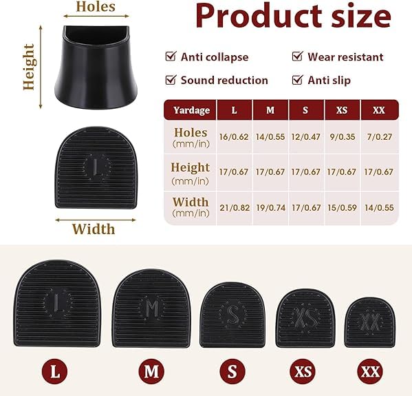 Image of Inralimot 5 Pairs Heel Caps for High Heels, 5 Sizes Heel Covers for High Heel Shoes Black High Heel Protectors Non-Slip Heel Stoppers for High Heels Replacement Tips Caps for Walking on Grass and Uneven Road