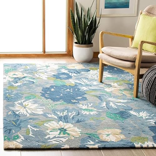 Image of 6x8 Ft Wool Tufted Carpet - Elegant Handcrafted Traditional Rug for Bedrooms, Living Rooms & Studios