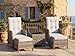 UDPATIO Lounge Möbel Outdoor Set 5-teilig mit Verstellbaren Sessel, Fußhocker und Couchtisch | Rattan Gartenmöbel | Balkonmöbel Kleiner Balkon | Wetterfest Terrassenmöbel | Hellgrau