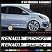 ADP Adhésifs 2 Stickers Sport 52 cm - Blanc Autocollant. Compatible Renault