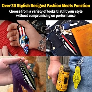 MUNIO American Heritage Self-Defense Keychain Kit - Patriot Bundle: Eagle, Betsy Ross Flag, Urban Patriot Designs - TSA Approved, Portable Personal Safety Essentials, Portable Kubotan Made in USA