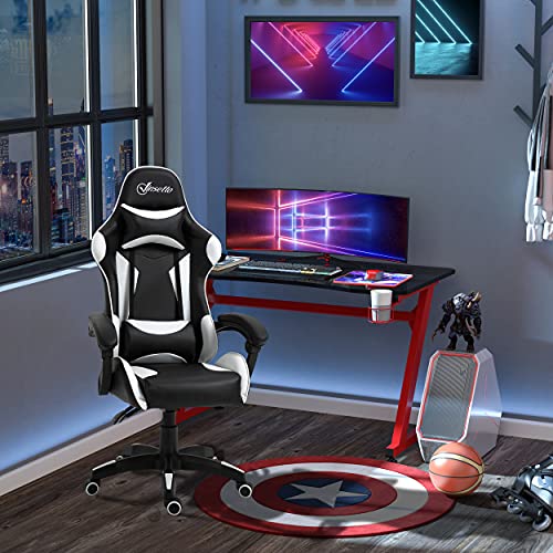 Vinsetto-Silla-Gaming-Profesional-Silla-de-Escritorio-Ergonomica-Reclinable-y-Ajustable-en-Altura-con-Respaldo-Alto-Reposacabezas-y-Reposabrazos-66x66x128-138-cm-Blanco