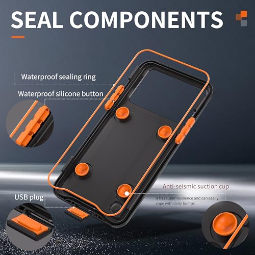 Image of Universal IPX8 Waterproof Case for 6.7'' iPhone 12 /13 /14 /15 /16 Plus Pro Max, Full-Body Sealed Dustproof Snowproof Shockproof Diving Beach Housing Underwater Photography with Lanyard (Black)