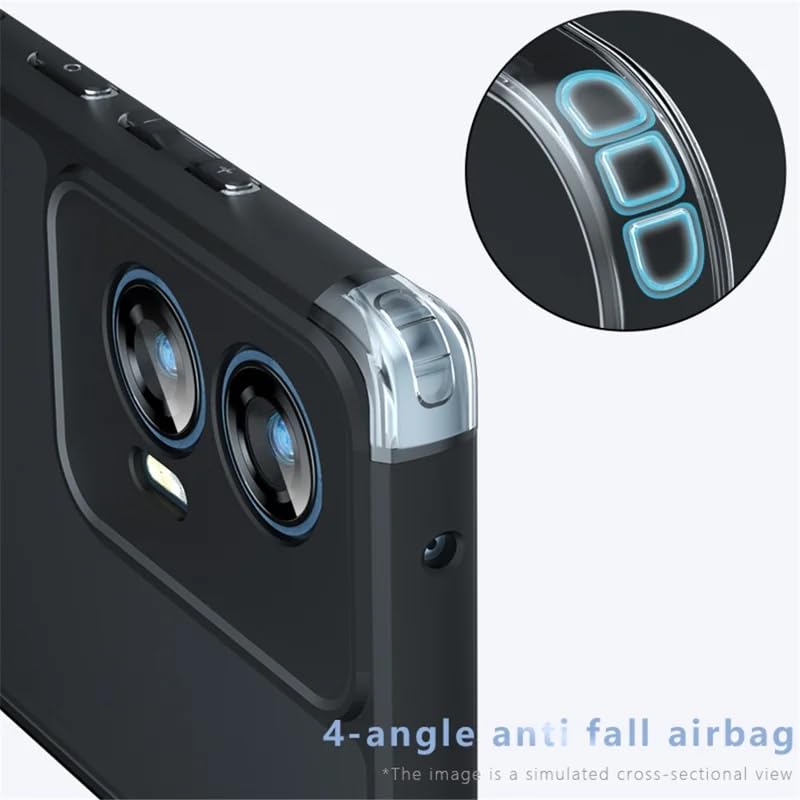 Image of Matte PC+TPU Back Cover Case for Motorola Moto G96 5G, Black | Anti-Fingerprint, 2.4m Drop Protection, Airbag Corners, Camera Protection, Skin-Friendly Feel