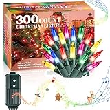 Enhon 300 Bulb Christmas Lights with Music, Musical Singing Christmas Lights with 25 Classical Holiday Songs, 7 Function Mode, Adjustable Volume and Mute (5 Color)
