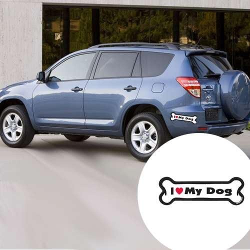 Miniatura 2 de 7" de hueso de perro imán funciona muy bien en los coches, refrigeradores, buzones y más, I Love My Dog