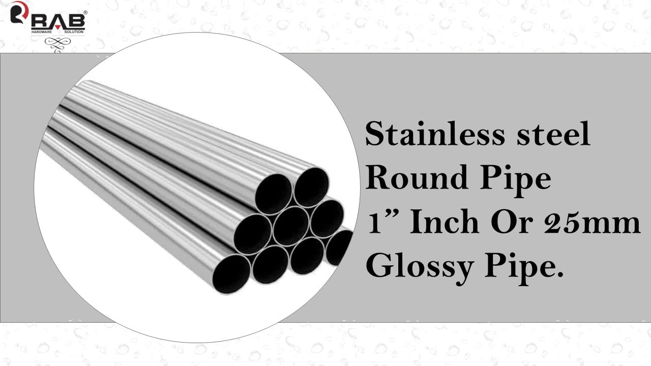 RAB Curtain pipe stainless steel for home, door, windows (Glossy Pipe, 25 mm diameter, Size-5 FT, Pack of 1 PCS) — Amazon image 4