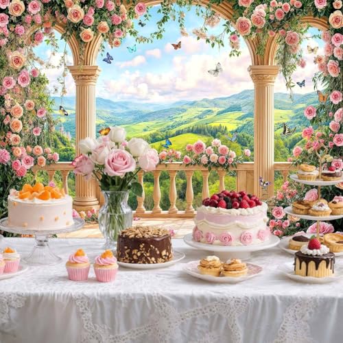 Fondo Fotográfico Floral Rosa 7x5ft miniatura 4
