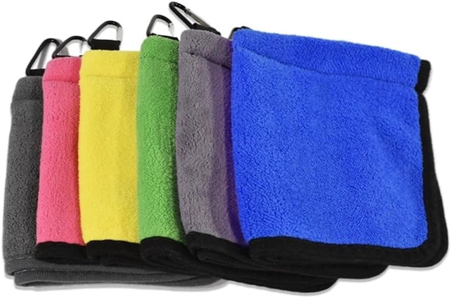 ゴルフ タオル フック付きゴルフボールクリーニングタオル 屋外用 速乾 高吸水