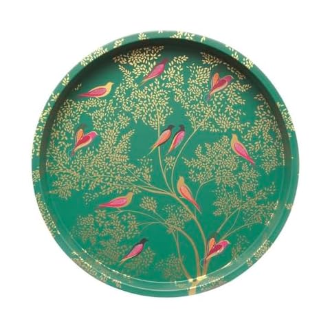 Elite Tins Sara Miller Green Birds Tray Cover